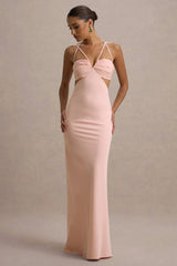 Leandra | Pink Strappy Cut-Out Maxi Dress