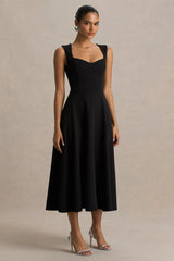 Andromeda | Black Sweetheart Midi Dress