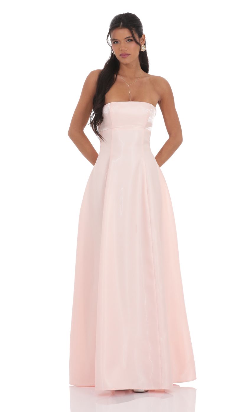 Sheen Empire Waist Maxi Dress in Pink